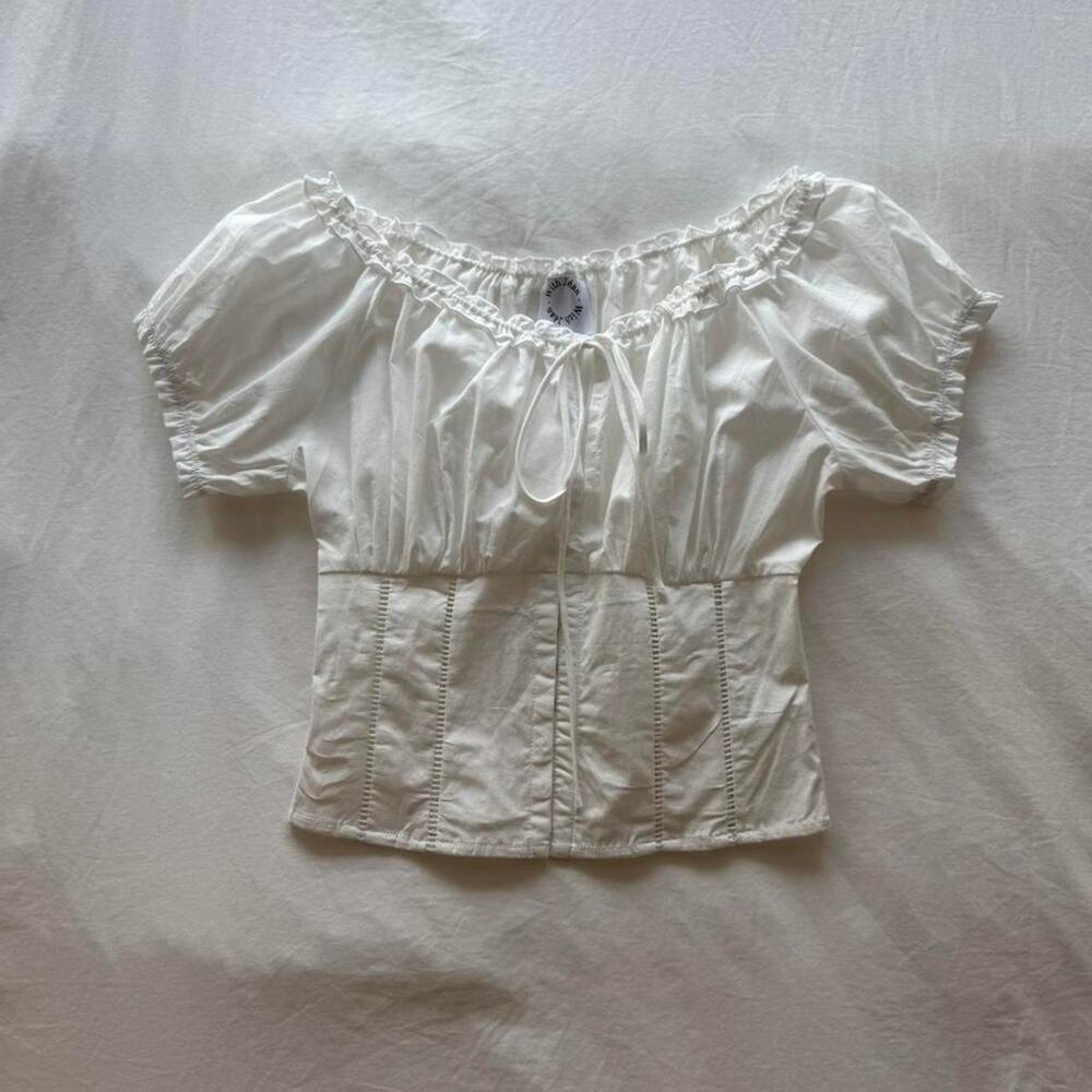 Guizio white corset cotton top - Picture 3 of 5